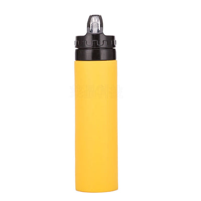 KAUKKO Collapsible Water Bottles, 18 oz Reuseable BPA Free Silicone Leak-proof Travel Water Bottle with Straw for Travel Gym Camping Hiking, Portable Sports Water Bottle with Carabiner Yellow