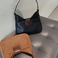 KAUKKO Retro Underarm Bag New Frosted Messenger Women Bag Brown