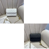 KAUKKO Fashion Diamond pattern Women Bag Chain Messenger Bag Black