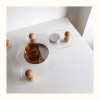 KAUKKO Acrylic Aromatherapy Tray,Clear Irregular Shape Desktop Storage, Home Decoration Ornaments,Single layer