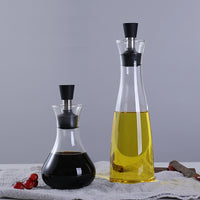 KAUKKO 300 ml Glass Olive Oil Dispenser,  Oil and Vinegar Dispenser Olive Oil Cruet Bottle with Airtight Silicone Cap for Home Kitchen Decor