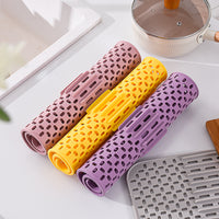 KAUKKO Silicone Dish Drying Mat,32 cm * 43 cm, for Kitchen Counter, Heat Resistant Hot Pot Holder, Non-Slip Silicone Sink Mat Grey