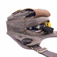 Retro Casual Shoulder Bag Sports Canvas Laptop Crossbody Bag ( grey )