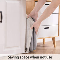 KAUKKO Small Laundry Hamper Collapsible Dirty Clothes Hamper, 2 Handles Foldable Hamper Dorm Room Storage Trunks for College Beige +coffee