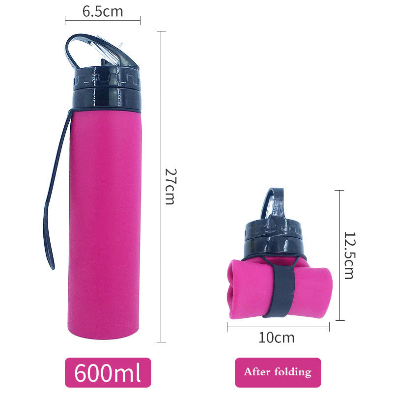 18oz Collapsible Water Bottle, Reuseable BPA Free Silicone Foldable Water  Bottles for Travel Gym Camping Hiking, Portable Leak Proof Sports Water  Bottle 