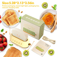 KAUKKO Toast Bread Night Light ,Soft LED Toast Lamp with Rechargeable and Timer,Portable Bedroom Bedside Bed,Table Lamps Graduation Gifts，CN02-yellow
