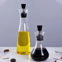 KAUKKO 300 ml Glass Olive Oil Dispenser,  Oil and Vinegar Dispenser Olive Oil Cruet Bottle with Airtight Silicone Cap for Home Kitchen Decor