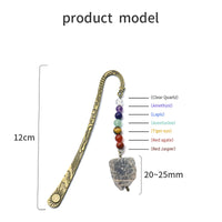 KAUKKO Crystal Bookmark Vintage Metal Natural crystal agate colorful rough Bookmarks for Women Student Teacher Graduation Christmas Gift Labradorite