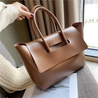 KAUKKO Fashion Women Shoulder Bags Solid Color Messenger Bag Brown