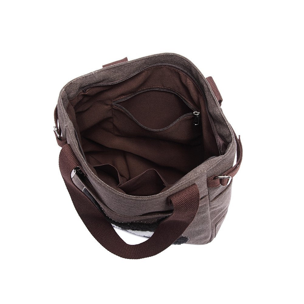 KAUKKO Shoulder Canvas Handbag Women Bag ( Coffee ) - kaukko