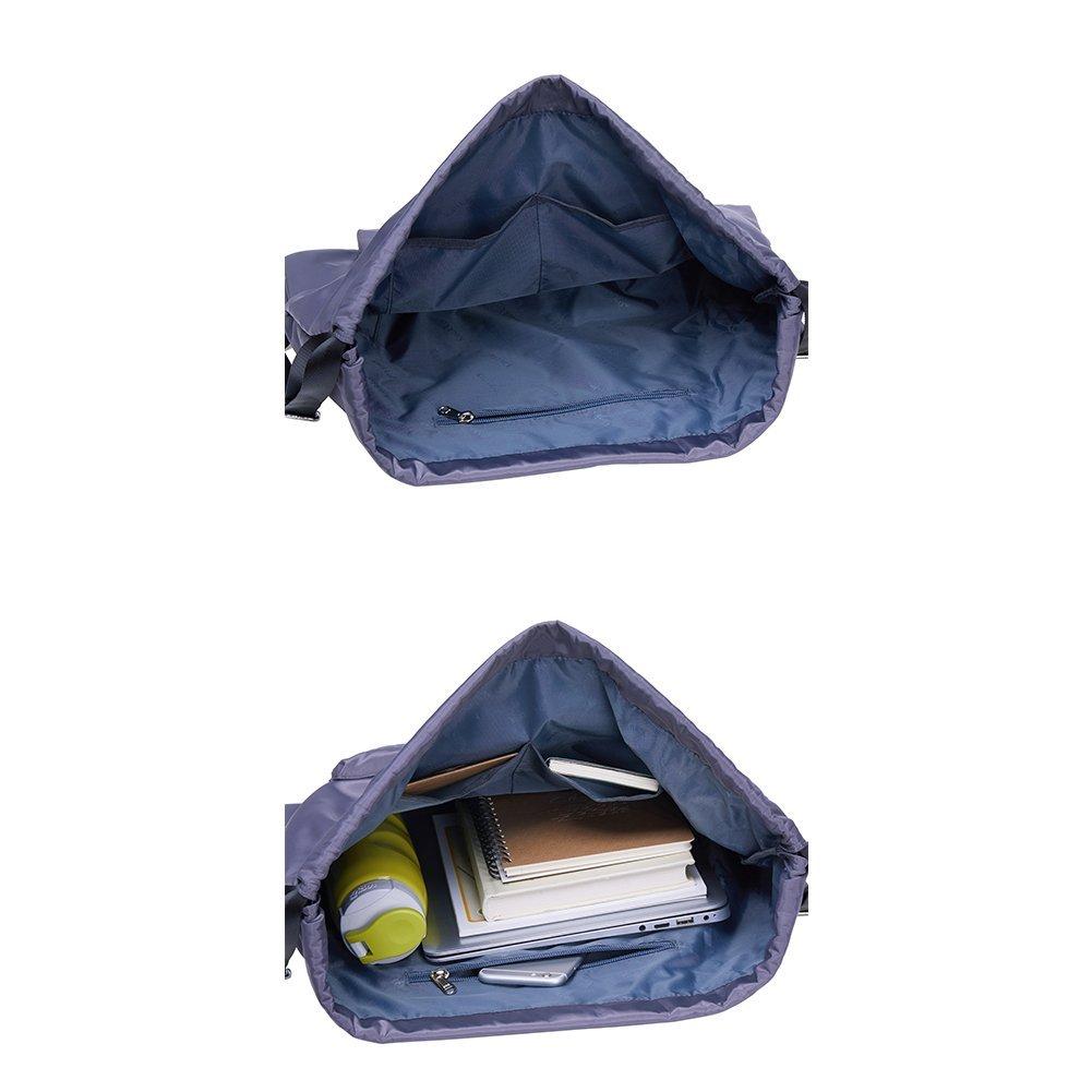 Drawstring Sports Backpack Gym Yoga backpack Shoulder Rucksack for Men and Women ( Grey ) - kaukko