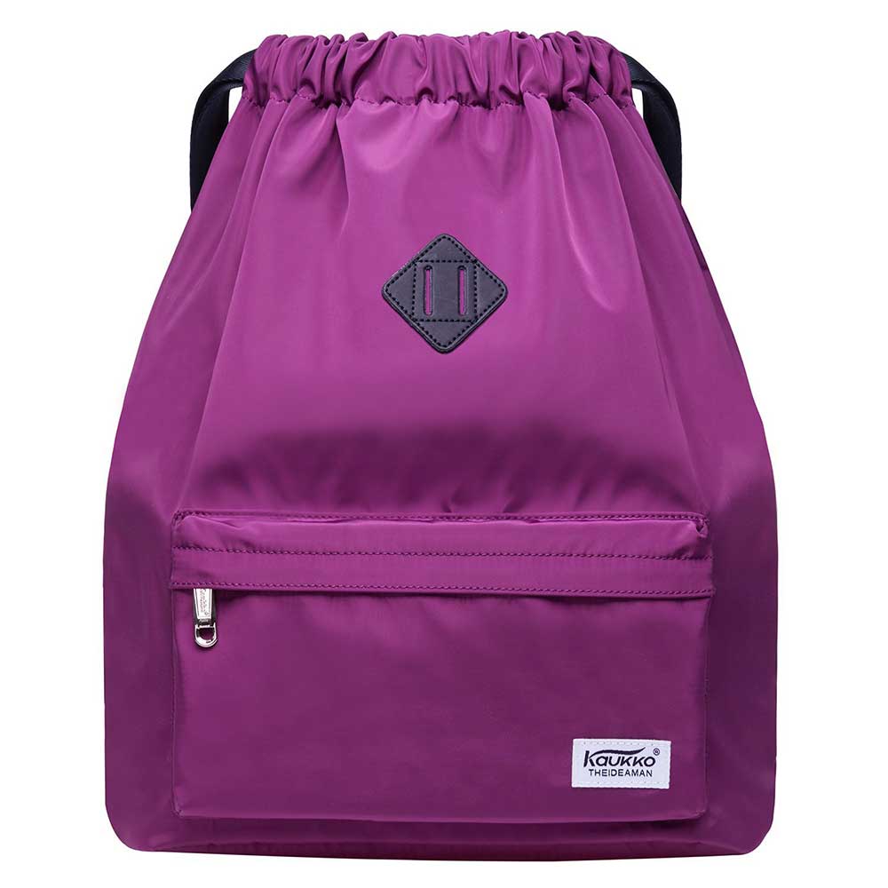Drawstring Sports Backpack Gym Yoga backpack Shoulder Rucksack for Men and Women ( Purple ) - kaukko