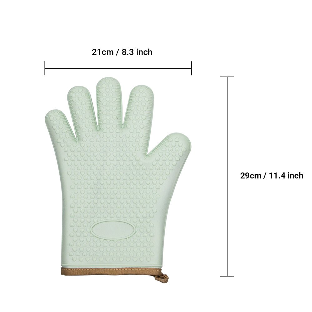 Heat Resistant Silicone Oven Mitts Set, Soft Quilted Lining, Extra Long, Waterproof Flexible Gloves - kaukko