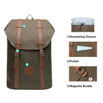 KAUKKO Backpack for city trips, EP6-9 ( Army Green / 18.1L ) - kaukko