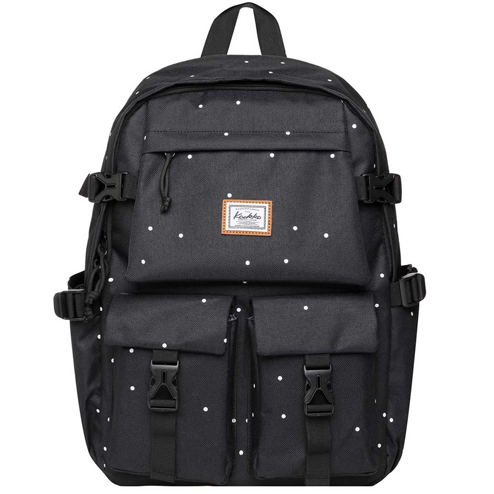 KAUKKO Backpack for School, KS22 ( Black-2 / 18.4L ) - kaukko