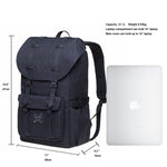 KAUKKO backpack women men daypack with laptop compartment for 14 inch notebook for leisure job university travel hiking, 21L (black EP5-18) - kaukko