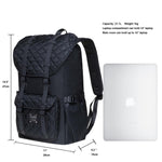 KAUKKO backpack women men daypack with laptop compartment for 14 inch notebook for leisure job university travel hiking, 21L, black-EP5-19 - kaukko