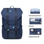 KAUKKO backpack women men daypack with laptop compartment for 14 inch notebook for leisure job university travel hiking, 21L (blue EP5-18) - kaukko