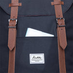 KAUKKO Backpack Women Men Vintage Travel Backpack, EP6-2 ( Black / 18.3L ) - kaukko