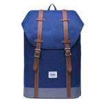 KAUKKO Backpack Women Men Vintage Travel Backpack, EP6-2 ( Blue / 18.3L ) - kaukko