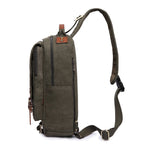 KAUKKO Canvas Crossbody Sling Bag Backpack for Cycling, Hiking, Camping, and Commuting, FD252 ( Army Green ) - kaukko