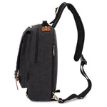 KAUKKO Canvas Crossbody Sling Bag Backpack for Cycling, Hiking, Camping, and Commuting FD252 ( Black ) - kaukko