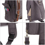 KAUKKO Canvas Crossbody Sling Bag Backpack for Cycling, Hiking, Camping, and Commuting, FD252 ( Grey ) - kaukko