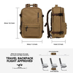 KAUKKO Canvas Travel Backpack, Personal Item Airline Approved, Carry On Backpack - kaukko