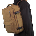 KAUKKO Canvas Travel Backpack, Personal Item Airline Approved, Carry On Backpack - kaukko