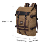 KAUKKO Casual Daypacks Multipurpose Backpacks, Outdoor Backpack, Travel Rucksack Khaki(Canvas) - kaukko