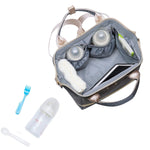 KAUKKO Diaper Bag Backpack - Small Diaper Backpack with Pacifier Holder and Stroller straps -Waterproof, mini , KT08 ( New York Gray ） - kaukko