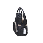 KAUKKO Diaper Bag Backpack with Pacifier Holder and Stroller straps - for Mom and Dad, Waterproof, one size, KT01-4 ( Santorini Black / 18L） - kaukko