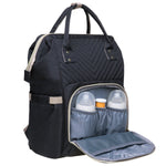 KAUKKO Diaper Bag Backpack with Pacifier Holder and Stroller straps - for Mom and Dad, Waterproof, one size, KT01-4 ( Santorini Black / 18L） - kaukko