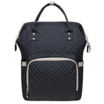 KAUKKO Diaper Bag Backpack with Pacifier Holder and Stroller straps - for Mom and Dad, Waterproof, one size, KT01-4 ( Santorini Black / 18L） - kaukko