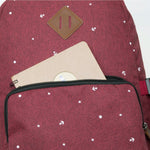 KAUKKO Elegant College School Backpack Women Daypacks, K1005-3 ( Red / 17L ) - kaukko