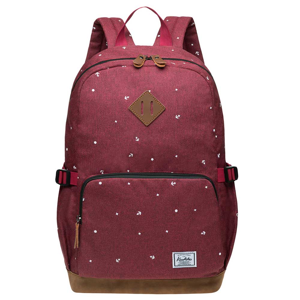KAUKKO Elegant College School Backpack Women Daypacks, K1005-3 ( Red / 17L ) - kaukko