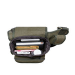 KAUKKO Mens Vintage Canvas Shoulder Messenger Bag Chest Leather Patchwork Messenger Bag FH03 ( Green ) - kaukko