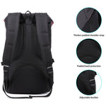 Travel Laptop Backpack, Outdoor Rucksack, School backpack Fits 15.6"(Black) - kaukko