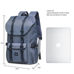 Travel Laptop Backpack, Outdoor Rucksack, School backpack Fits 15.6"(Nylon Grey) - kaukko