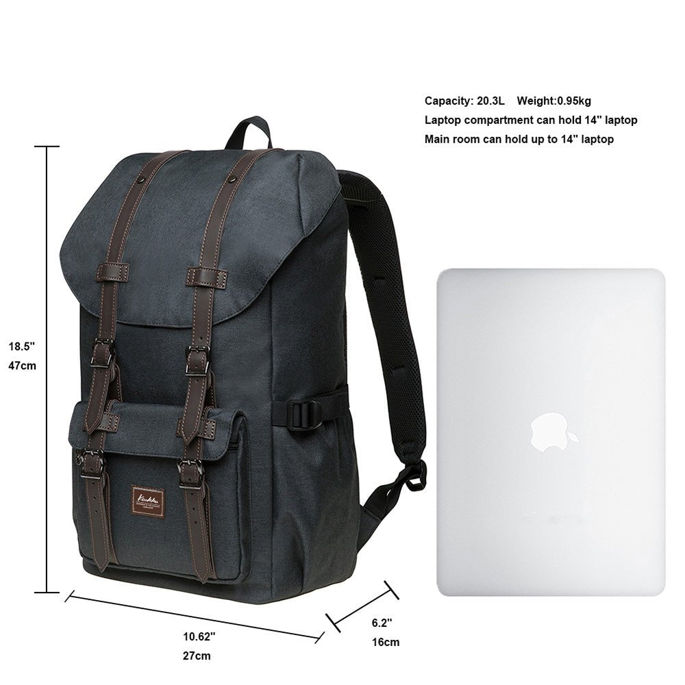 Travel Laptop Backpack, Oxford fabric ( K1023-Black ) - kaukko